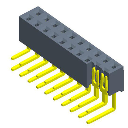 2.54mmFemale Header  Dual Row  90° Y-type